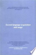 libro Second Language Acquisition And Usage