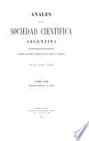 libro Anales De La Sociedad Científica Argentina