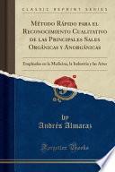 libro Método Rápido Para El Reconocimiento Cualitativo De Las Principales Sales Orgánicas Y Anorgánicas