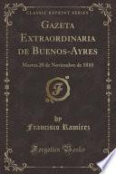 libro Gazeta Extraordinaria De Buenos Ayres