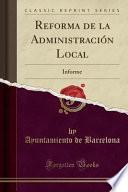 libro Reforma De La Administración Local