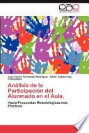 libro Análisis De La Participación Del Alumnado En El Aula