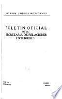 libro Boletín Oficial De La Secretaría De Relaciones Exteriores