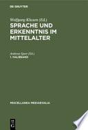 libro Sprache Und Erkenntnis Im Mittelalter