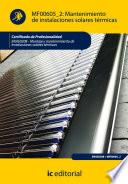 libro Mantenimiento De Instalaciones Solares Térmicas. Enae0208
